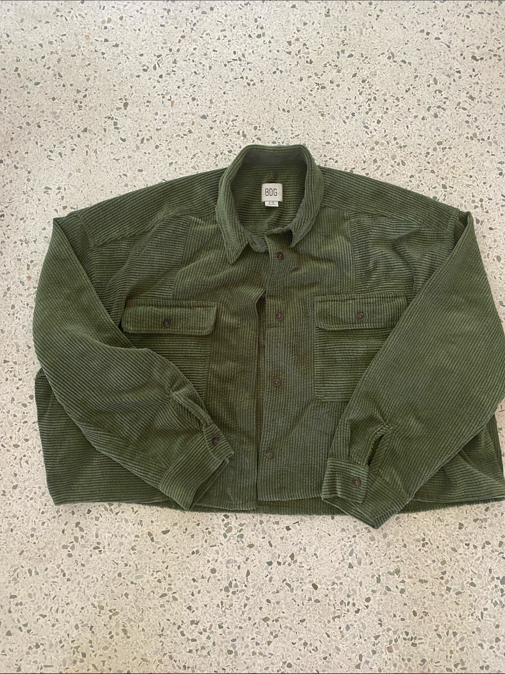 BDG Dark Olive Corduroy Shacket